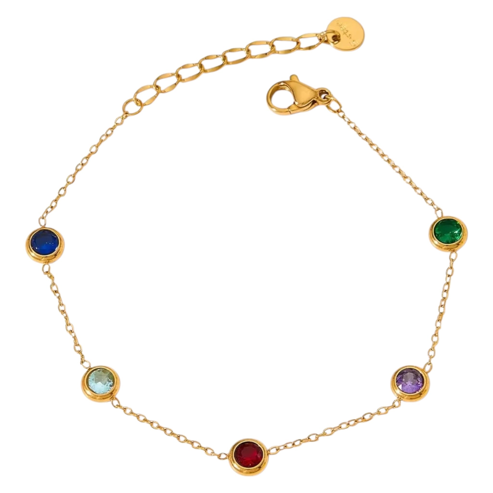 Armbånd med farvede cubic zirkonia